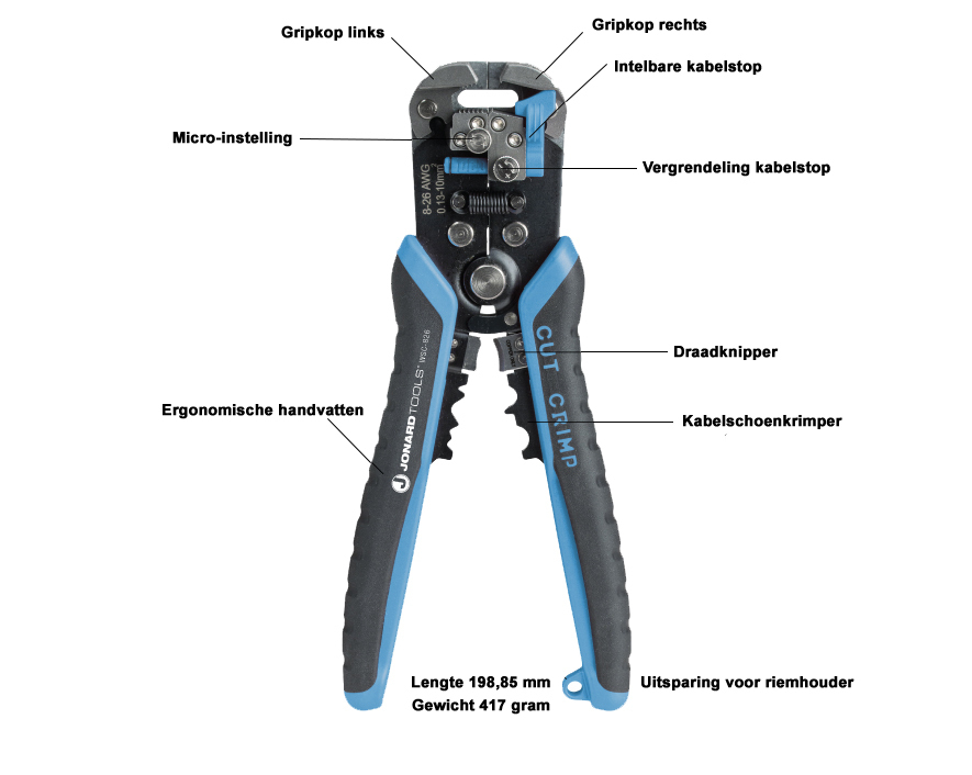 Kabelstripper met auto. instelling (WSC-826)